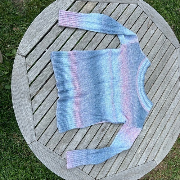 Sweater Blue Pink Cotton Candy Ombre Striped Knit size‎ small a new approach Ana - Picture 7 of 9